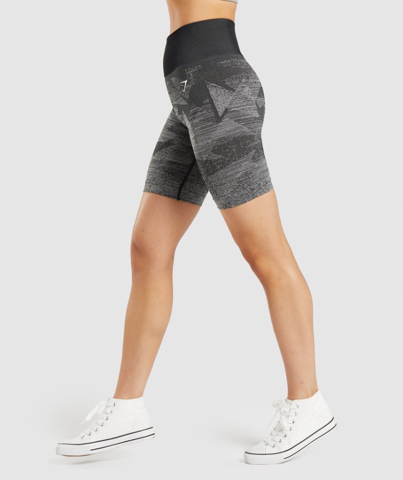 Women's Gymshark Adapt Ombre Seamless Shorts Black | CA 8570DA